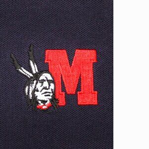 VTG MIAMI REDHAWKS 100% COTTON POLO SHIRT NAVY BLUE Sz LARGE, L